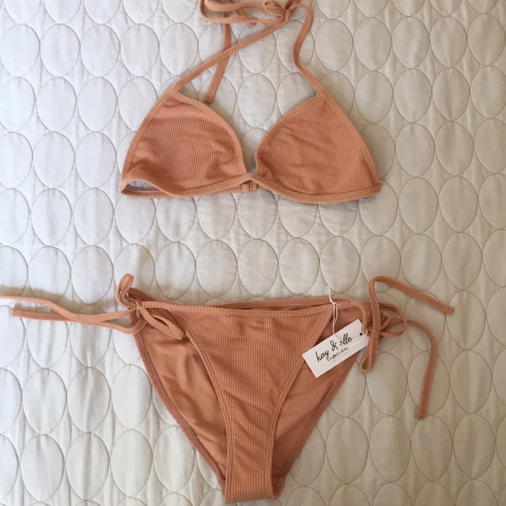 NWT Kay & Elle 2 Piece Ribbed Bathing Suit